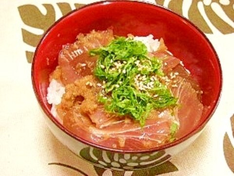 生姜たっぷり☆マグロのづけ丼